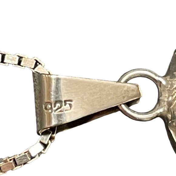 Vintage Sterling Silver Double Sided Reversible Pendant Necklace - Picture 6 of 9